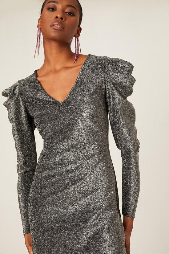 Dorothy Perkins Tall Silver Shimmer Midi Dress 2