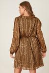 Dorothy Perkins Curve Gold Foil Chiffon Leopard Ruffle Mini Dress thumbnail 3