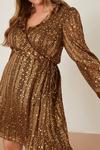 Dorothy Perkins Curve Gold Foil Chiffon Leopard Ruffle Mini Dress thumbnail 5