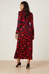 Dorothy Perkins Cora Long Sleeve Red Floral Midi Dress thumbnail 3