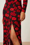 Dorothy Perkins Cora Long Sleeve Red Floral Midi Dress thumbnail 5