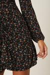 Dorothy Perkins Ruched Front Long Sleeve Ditsy  Mini Dress thumbnail 5