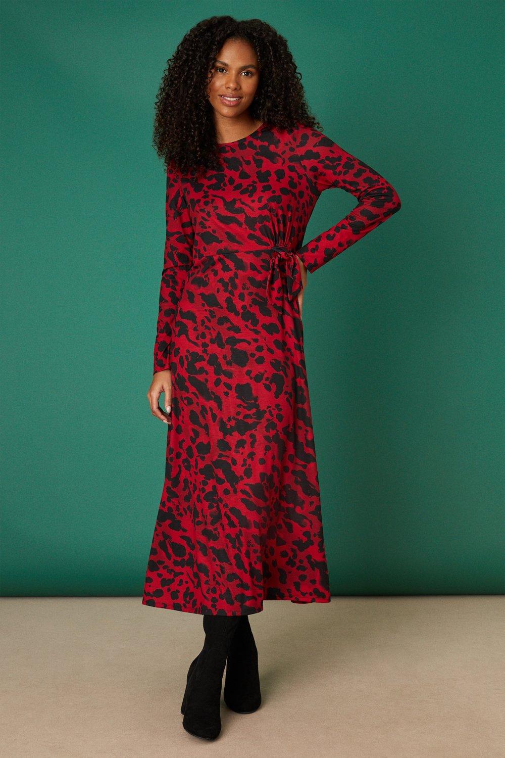 Dorothy perkins red 2024 leopard print dress