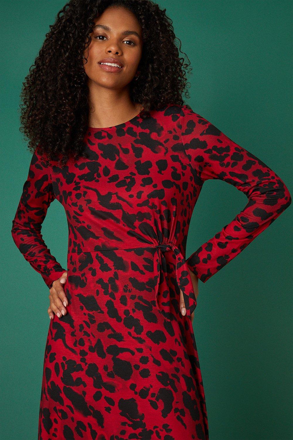 Dorothy perkins red leopard hotsell print dress