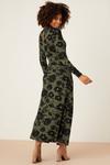 Dorothy Perkins Khaki Floral Ruched Split Midi Dress thumbnail 3