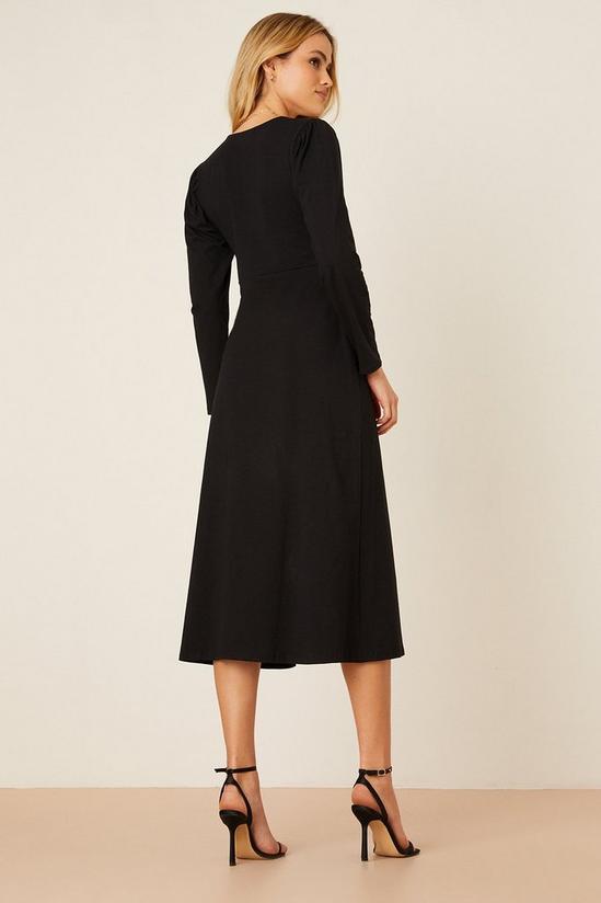 Dorothy Perkins Petite Long Sleeve Black Midi Dress 3