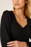 Dorothy Perkins Petite Long Sleeve Black Midi Dress thumbnail 4