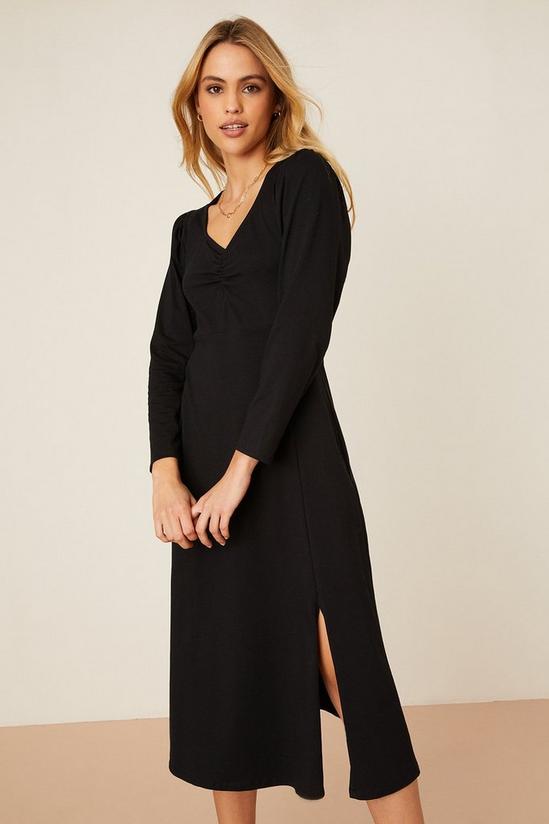 Dorothy Perkins Petite Long Sleeve Black Midi Dress 5