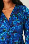 Dorothy Perkins Petite Blue Floral Twist Front Midi Dress thumbnail 4