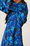 Dorothy Perkins Petite Blue Floral Twist Front Midi Dress thumbnail 5