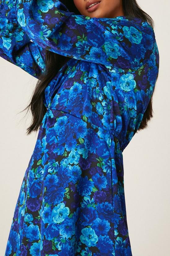 Dorothy Perkins Petite Blue Floral Twist Front Midi Dress 5