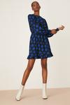 Dorothy Perkins Tall Blue Spot Shirred Textured Mini Dress thumbnail 2