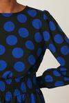 Dorothy Perkins Tall Blue Spot Shirred Textured Mini Dress thumbnail 4