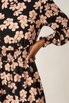 Dorothy Perkins Tall Mono Floral Shirred Textured Mini Dress thumbnail 4