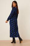 Dorothy Perkins Petite Blue Spot Shirred Waist Textured Midi Dress thumbnail 3