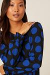 Dorothy Perkins Petite Blue Spot Shirred Waist Textured Midi Dress thumbnail 5