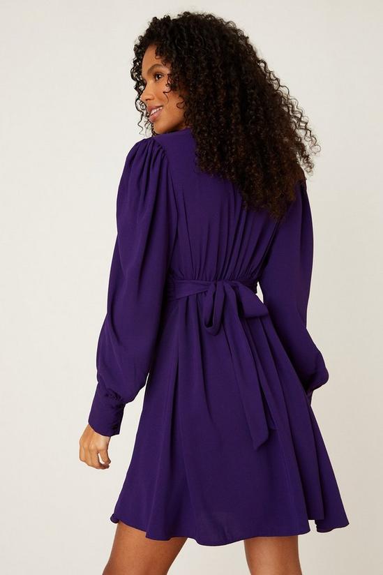 Dorothy Perkins Twist  Purple Long Sleeve Mini Dress 3