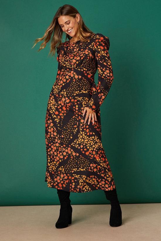 Dorothy Perkins Floral Printed Long Sleeve Midi Dress 2