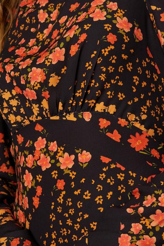Dorothy Perkins Floral Printed Long Sleeve Midi Dress 5