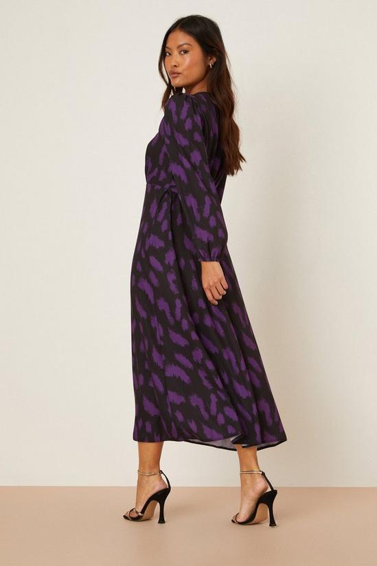 Dorothy Perkins Petite Purple Animal Midi Dress 3