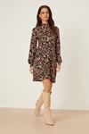 Dorothy Perkins Petite Leopard Long Sleeve Shift Mini Dress thumbnail 2