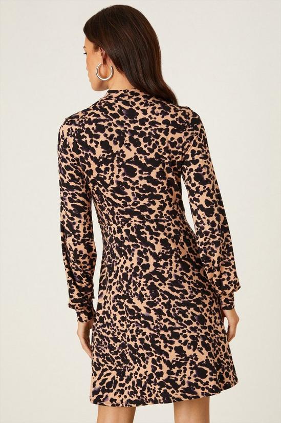 Dorothy Perkins Petite Leopard Long Sleeve Shift Mini Dress 3