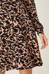 Dorothy Perkins Petite Leopard Long Sleeve Shift Mini Dress thumbnail 5