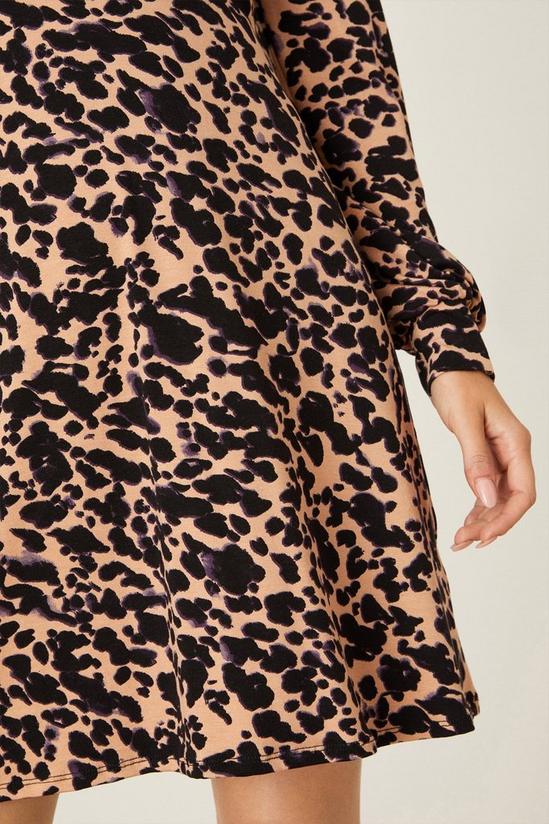 Dorothy Perkins Petite Leopard Long Sleeve Shift Mini Dress 5