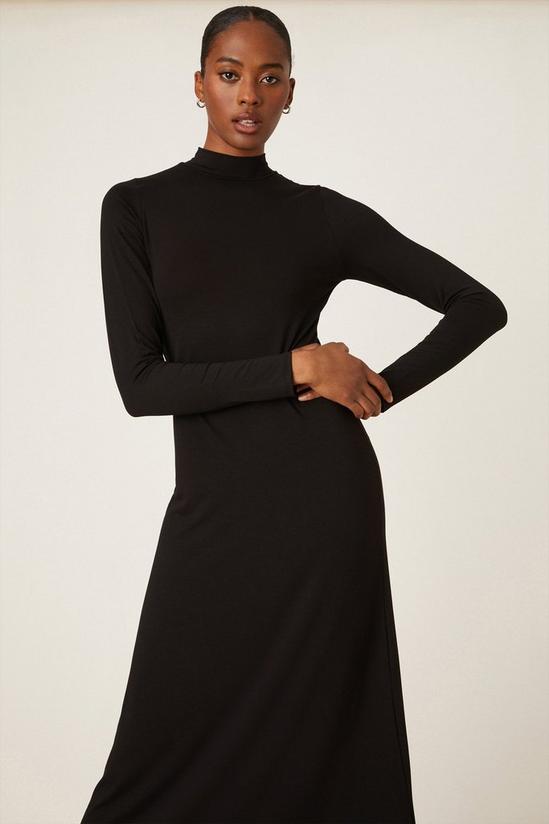 Dorothy Perkins Tall Black Long Sleeve Roll Neck Midi Dress 1