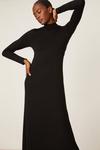 Dorothy Perkins Tall Black Long Sleeve Roll Neck Midi Dress thumbnail 5