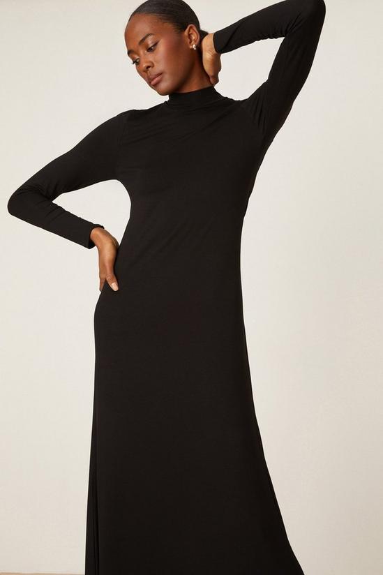 Dorothy Perkins Tall Black Long Sleeve Roll Neck Midi Dress 5