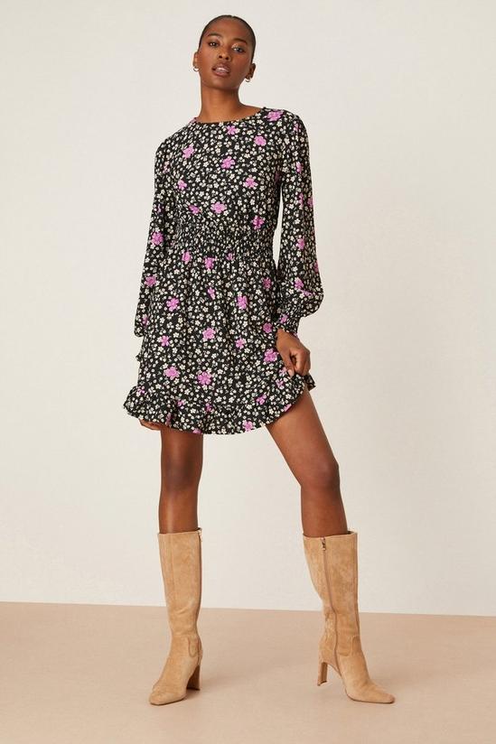Dorothy Perkins Tall Ditsy Floral Shirred Textured Mini Dress 1