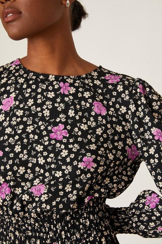 Dorothy Perkins Tall Ditsy Floral Shirred Textured Mini Dress 4