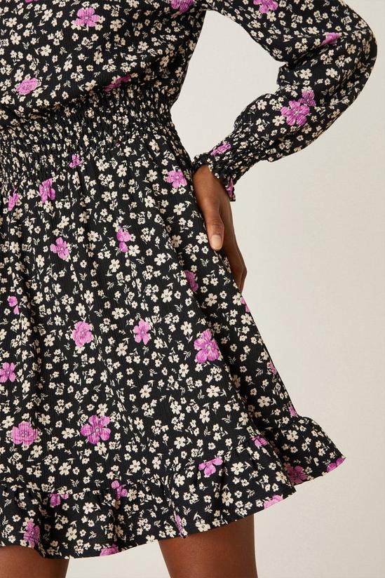 Dorothy Perkins Tall Ditsy Floral Shirred Textured Mini Dress 5