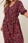 Dorothy Perkins Curve Pink Floral Shirred Midi Dress thumbnail 5