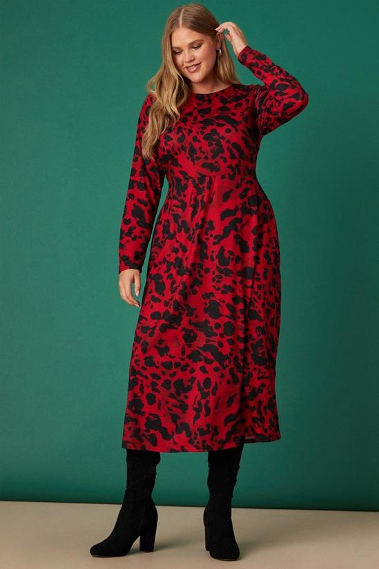 Dorothy Perkins Curve Red Printed Midi Dress 1