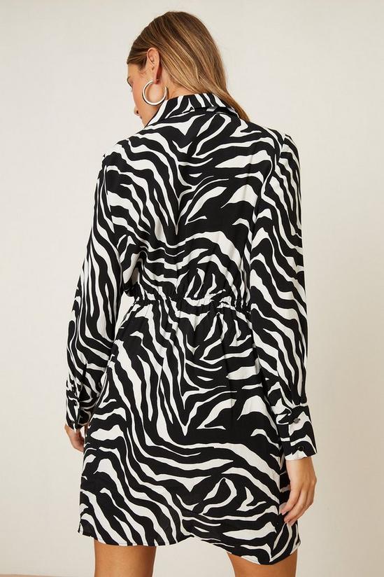 Dorothy Perkins Petite Mono Zebra Print Collar Wrap Mini Dress 3