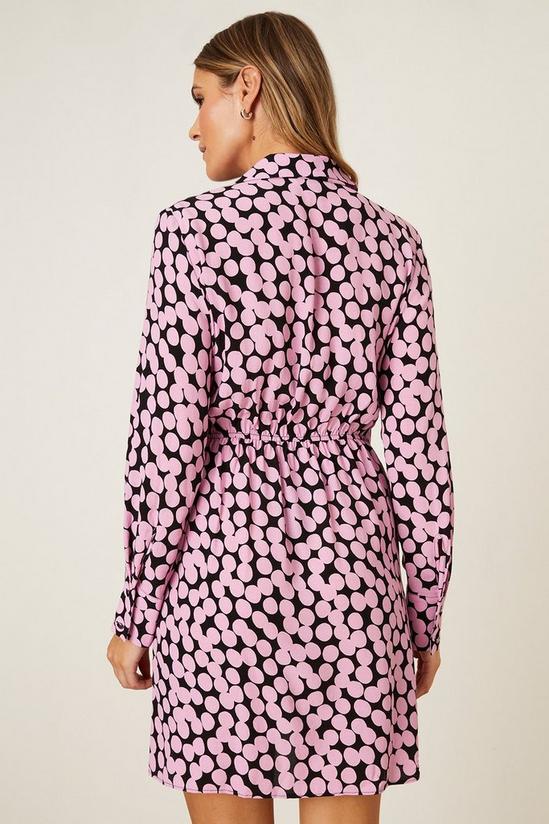Dorothy Perkins Petite Pink Spot Print Collar Wrap Mini Dress 3
