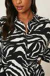 Dorothy Perkins Mono Zebra Print Tie Midi Shirt Dress thumbnail 4