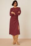 Dorothy Perkins Purple Spot Ruched Skirt Midi Dress thumbnail 2