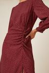 Dorothy Perkins Purple Spot Ruched Skirt Midi Dress thumbnail 4