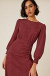 Dorothy Perkins Purple Spot Ruched Skirt Midi Dress thumbnail 5