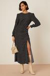 Dorothy Perkins Tall Mono Spot Ruched Skirt Midi Dress thumbnail 1