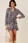 Dorothy Perkins Multi Leopard Print Collar Wrap Mini Dress thumbnail 5