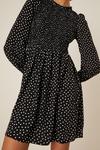 Dorothy Perkins Mono Spot Shirred Bodice Mini Dress thumbnail 4