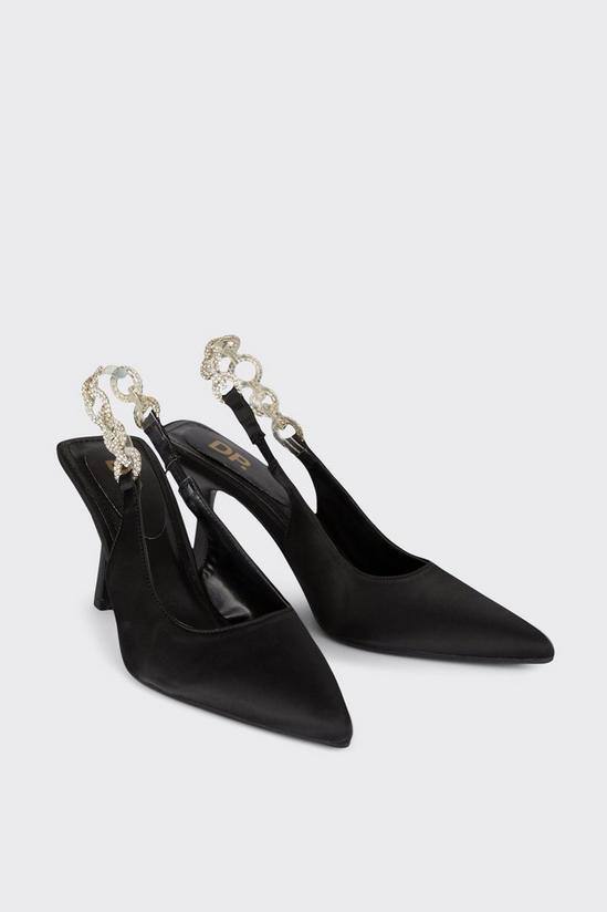 Dorothy Perkins Estie Diamante Chain Sling Back Court Shoes 3