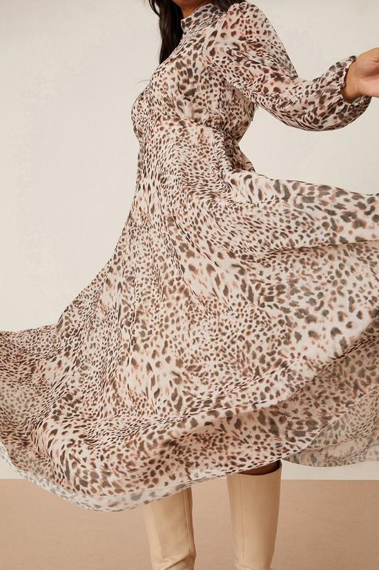 Dorothy Perkins Leopard Print Chiffon Keyhole Midi Dress 5