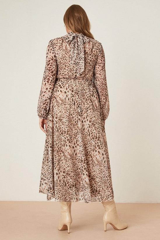 Dorothy Perkins Curve Leopard Chiffon Keyhole Midi Dress 3