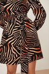 Dorothy Perkins Petite Zebra Print Belted Mini Dress thumbnail 5