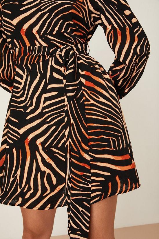 Dorothy Perkins Petite Zebra Print Belted Mini Dress 5